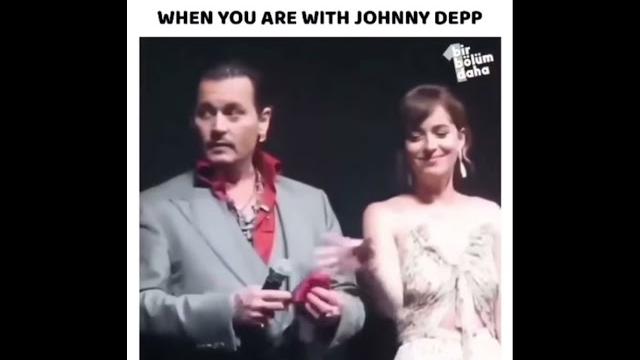 Johnny depp and dakota johnson cute moment Johnny depp and dakota johnson cute moment
