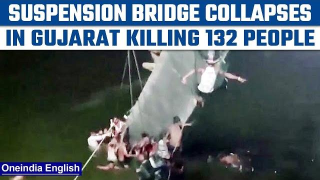 Gujarat: 132 people killed and 177 injured as bridge collapses in morbi | oneindia news *news Gujarat: 132 people killed and 177 injured as bridge collapses in morbi | oneindia news *news