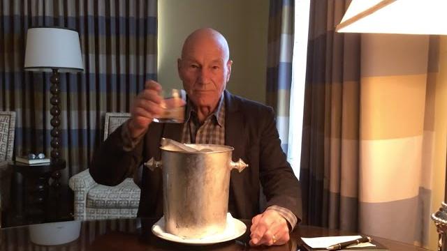 Patrick stewart's ice bucket challenge Patrick stewart's ice bucket challenge