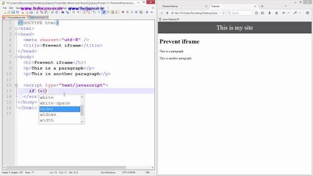 Jquery tricks #11 - prevent iframe Jquery tricks #11 - prevent iframe