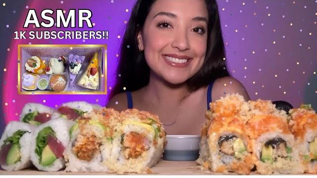 Asmr 1k subscribers mukbang/q&a sushi and desserts Asmr 1k subscribers mukbang/q&a sushi and desserts