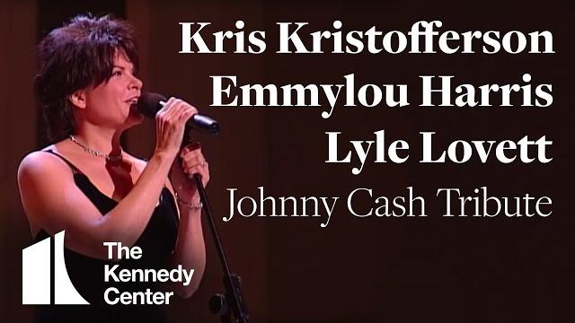Kris kristofferson, lyle lovett, emmylou harris (johnny cash tribute) - 1996 kennedy center honors Kris kristofferson, lyle lovett, emmylou harris (johnny cash tribute) - 1996 kennedy center honors