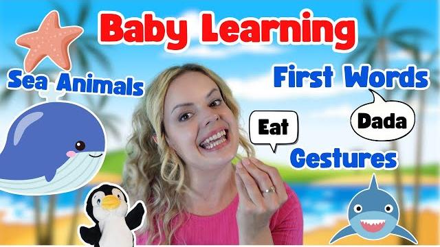 Baby learning first words, gestures, colours, speech practice for toddlers + sea animals wooden toy Baby learning first words, gestures, colours, speech practice for toddlers + sea animals wooden toy