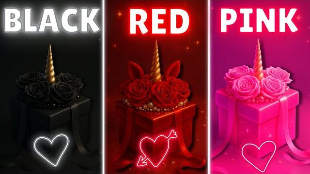 Choose your gift box - black red ️ vs pink 🩷 || 3 gift box challenge || 2 good vs 1 bad #gift Choose your gift box - black red ️ vs pink 🩷 || 3 gift box challenge || 2 good vs 1 bad #gift