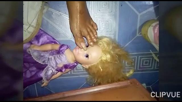 Doll trample and jump with sweaty feet Doll trample and jump with sweaty feet