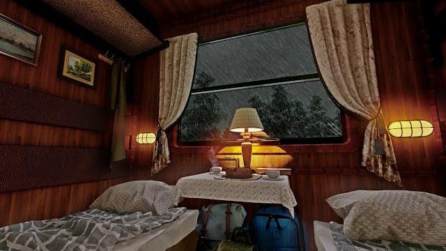Night train ambience on a rainy night | train & rain sounds 8 hours Night train ambience on a rainy night | train & rain sounds 8 hours
