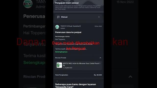 Tokopedia lebih 2 bulan belum mengembalikan dana Tokopedia lebih 2 bulan belum mengembalikan dana