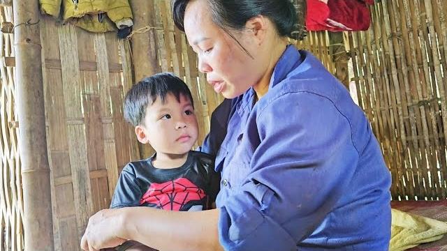 The sad elephant boy told his aunt about his mother The sad elephant boy told his aunt about his mother