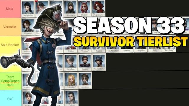 Identity v survivor rank tierlist season 33 Identity v survivor rank tierlist season 33