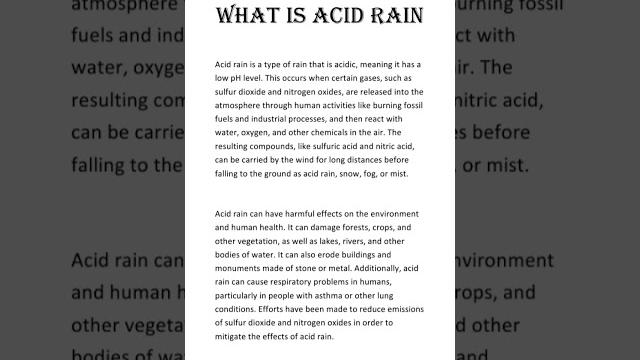 What is acid rain.#rain #acid #acidrain #what #how What is acid rain.#rain #acid #acidrain #what #how