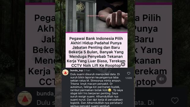 Viral pegawai bank indonesia bundir dari rooftop Viral pegawai bank indonesia bundir dari rooftop