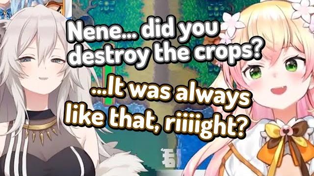 Nene failing to do basic things in stardew valley with botan for 8 minutes (lots of wheezing) Nene failing to do basic things in stardew valley with botan for 8 minutes (lots of wheezing)