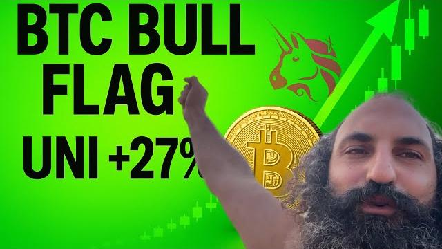 Bitcoin bull flag & massive pump on $uni +27% Bitcoin bull flag & massive pump on $uni +27%
