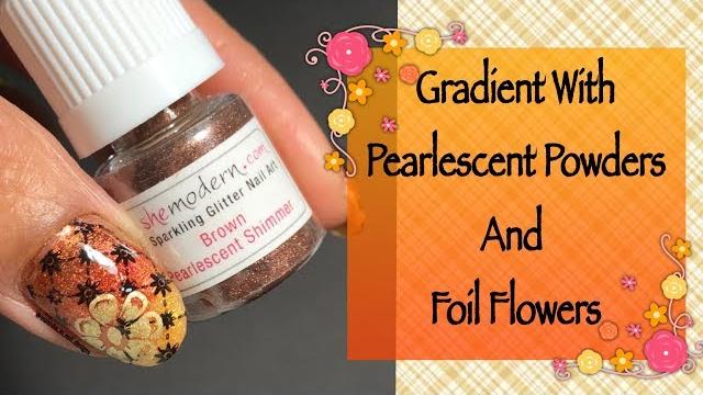 Gradient with pearlescent shimmer powders and foil flowers || she modern || ***giveaway***closed*** Gradient with pearlescent shimmer powders and foil flowers || she modern || ***giveaway***closed***