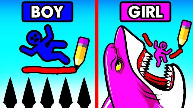 Boy vs girl stickman save Boy vs girl stickman save