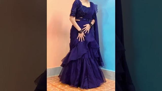 Navyblue organza rufflesaree #dreamyboutique #boutique #organzasaree #frillsaree #readytowear #saree Navyblue organza rufflesaree #dreamyboutique #boutique #organzasaree #frillsaree #readytowear #saree