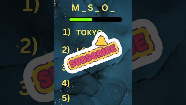 Guess the 5 popular capitals by missing letters quiz! #triviatricks #quiz #puzzle #guess Guess the 5 popular capitals by missing letters quiz! #triviatricks #quiz #puzzle #guess