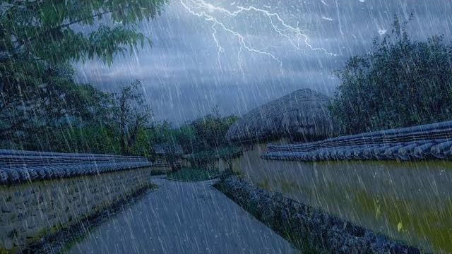 Sleep instantly with heavy rainstorm & thunder sounds on ancient house in village tradition at night Sleep instantly with heavy rainstorm & thunder sounds on ancient house in village tradition at night