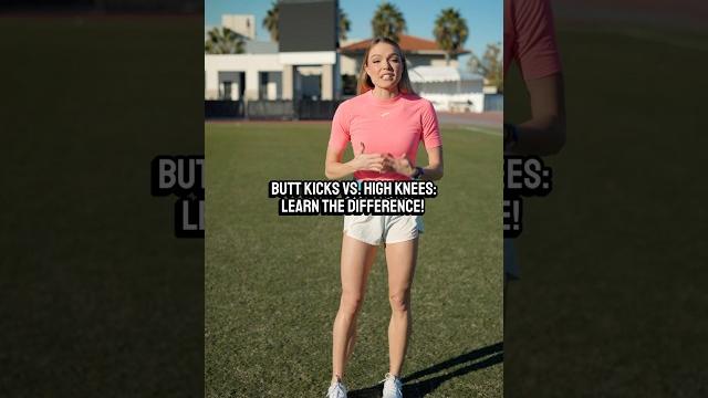 Butt kicks vs. high knees: learn the difference! Butt kicks vs. high knees: learn the difference!
