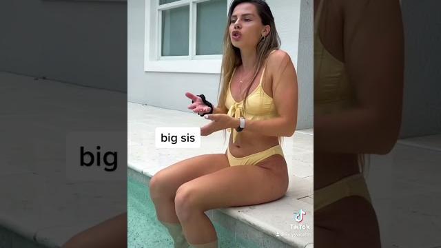 When your sibling won’t get in the pool When your sibling won’t get in the pool