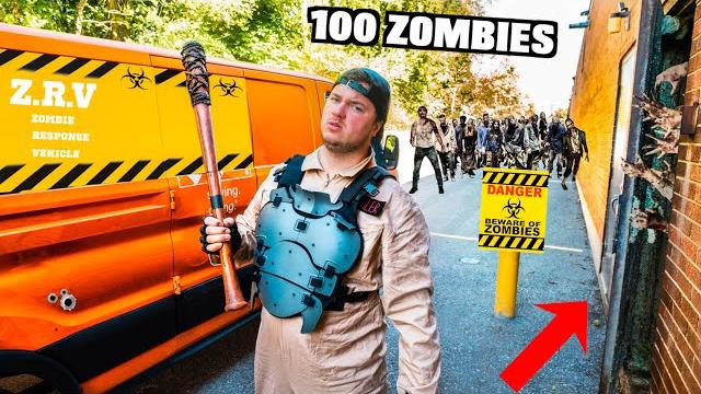 100 zombies vs my zombie van! 24 hour survival challenge! 100 zombies vs my zombie van! 24 hour survival challenge!