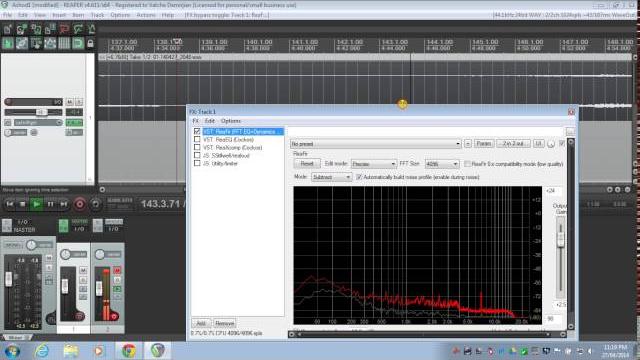 Tape hiss and noise removal with reaper daw Tape hiss and noise removal with reaper daw