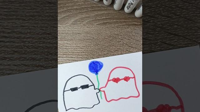 Painting idea ghost couple #shorts Painting idea ghost couple #shorts