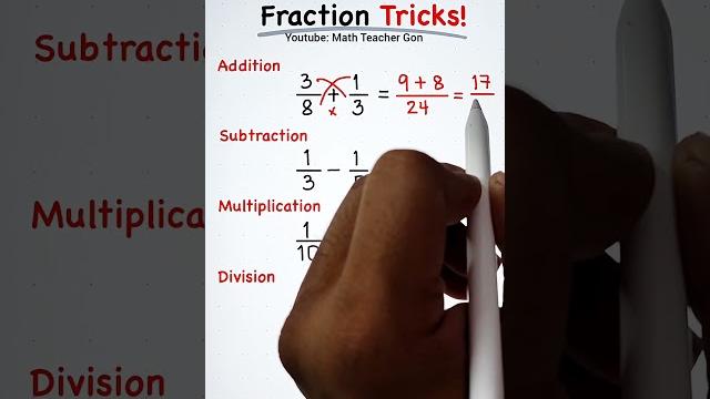 Fraction tricks!!! #maths #mathteachergon #fractions Fraction tricks!!! #maths #mathteachergon #fractions