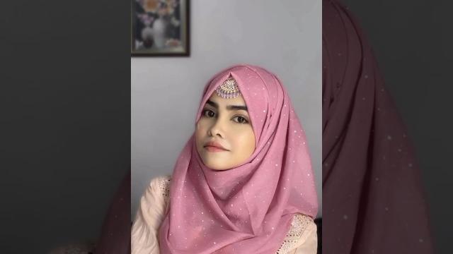 Hijab tutorial for wedding/party | hijab tutorial with tika | new hijab tutorial #shorts Hijab tutorial for wedding/party | hijab tutorial with tika | new hijab tutorial #shorts