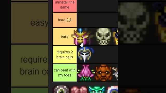 Terraria boss difficulty tier list! #terraria #shorts Terraria boss difficulty tier list! #terraria #shorts