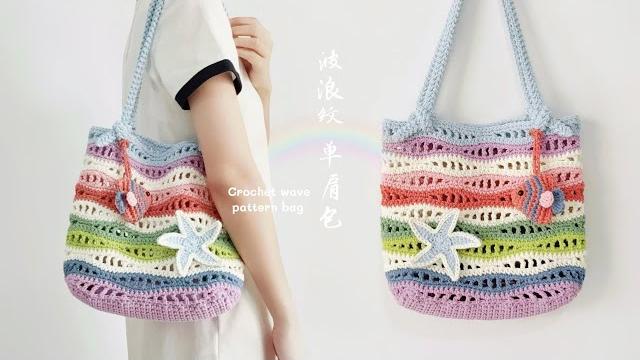 波浪纹单肩包:针尖掠过,彩色的风 波浪纹单肩包:针尖掠过,彩色的风