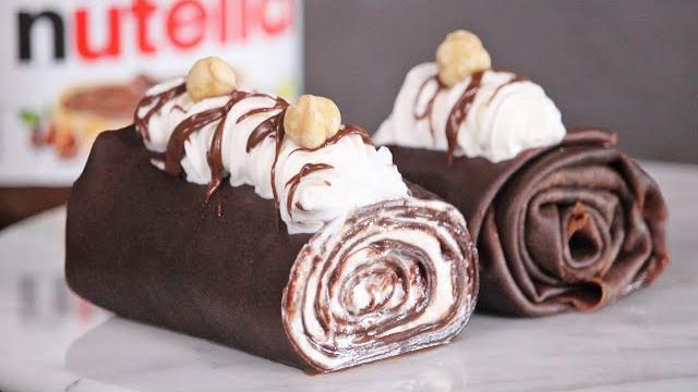 Nutella crepe roll cake | how tasty channel Nutella crepe roll cake | how tasty channel