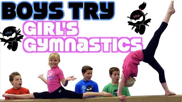 Boys try girl's gymnastics! ninja kidz tv Boys try girl's gymnastics! ninja kidz tv