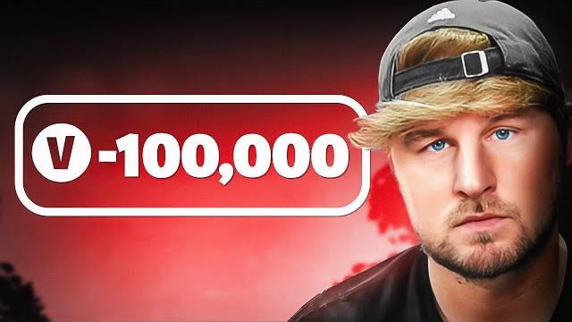 I lost 100,000 v-bucks I lost 100,000 v-bucks