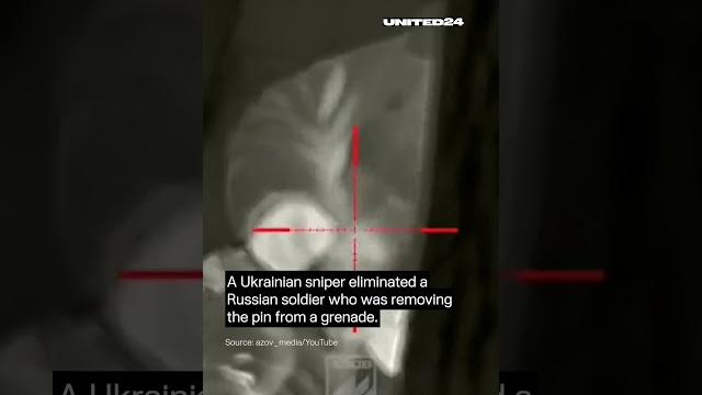 Azov. ukrainian sniper eliminated a russian soldier who was removing the pin from a grenade #shorts Azov. ukrainian sniper eliminated a russian soldier who was removing the pin from a grenade #shorts