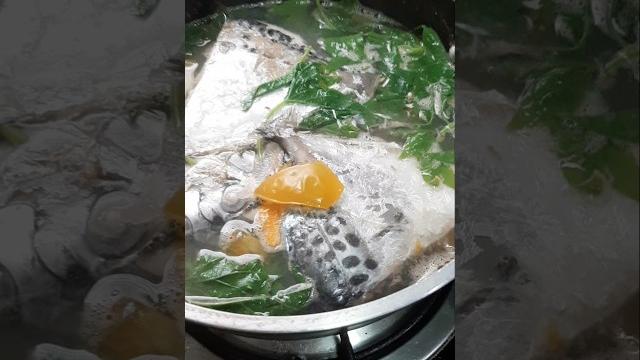 Moonfish with sweet potato leaves Moonfish with sweet potato leaves