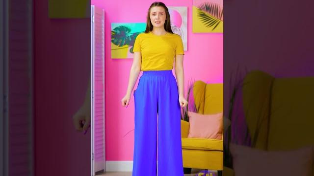 Making a cool sweatshirt out of ripped pants || change the clothes style with one cut! #shorts Making a cool sweatshirt out of ripped pants || change the clothes style with one cut! #shorts