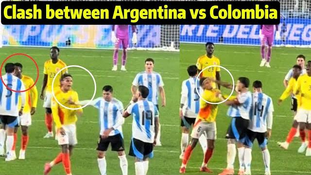 Messi and james rodríguez clash in a heated argentina vs colombia match | otamendi vs richard rios Messi and james rodríguez clash in a heated argentina vs colombia match | otamendi vs richard rios