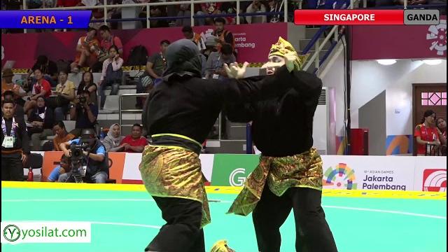 Pencak silat artistic female doubles singapore finals | 18th asian games indonesian 2018 Pencak silat artistic female doubles singapore finals | 18th asian games indonesian 2018