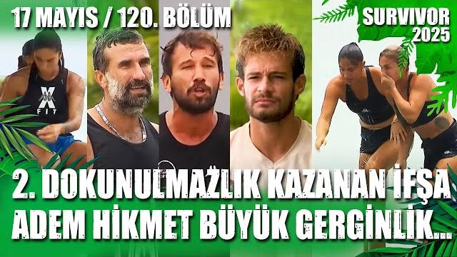 Survivor 2. dokunulmazlik kazanan i̇fşa adem hi̇kmet büyük kavga 17.05.2025 120. bölüm tv 8 canli i̇zle Survivor 2. dokunulmazlik kazanan i̇fşa adem hi̇kmet büyük kavga 17.05.2025 120. bölüm tv 8 canli i̇zle