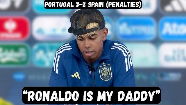 Lamine yamal admits ronaldo is his daddy - post match interview - portugal vs spain - nations league Lamine yamal admits ronaldo is his daddy - post match interview - portugal vs spain - nations league