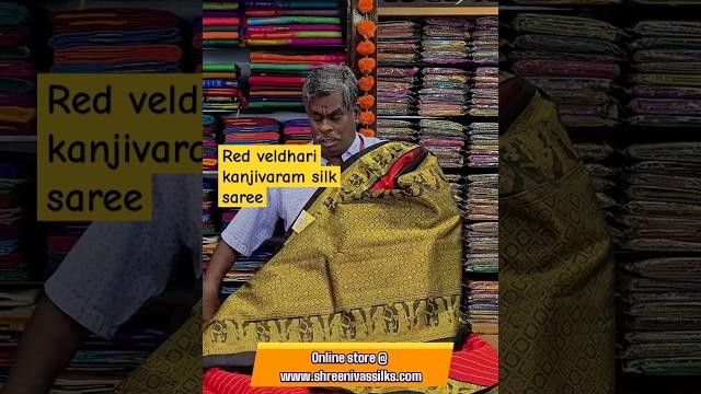 Red veldhari kanjivaran silk saree #shreenivassilks #redsarees #indianhandlooms #bridalsaree Red veldhari kanjivaran silk saree #shreenivassilks #redsarees #indianhandlooms #bridalsaree