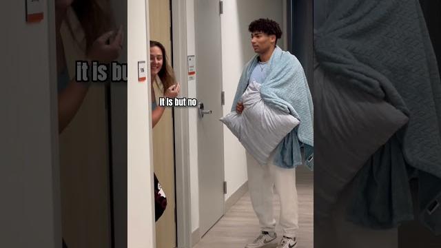 Asking college students if i can sleep over!! #shorts Asking college students if i can sleep over!! #shorts