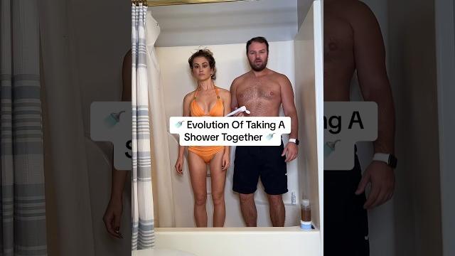 Evolution of taking a shower together #couples #shorts Evolution of taking a shower together #couples #shorts
