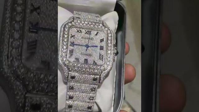 Classy iced out moissanite diamond watch perfect for watch lovers #glazeddiamond #moissanite Classy iced out moissanite diamond watch perfect for watch lovers #glazeddiamond #moissanite