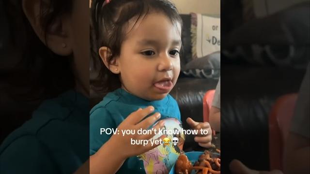 This little girl trying burp is too funny This little girl trying burp is too funny