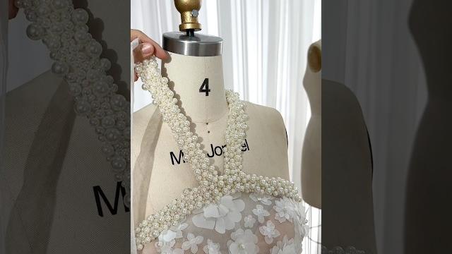 Making a halter pearls corset 3d floral mini dress #dress #gown #fashion #bridal #sewing #prom Making a halter pearls corset 3d floral mini dress #dress #gown #fashion #bridal #sewing #prom