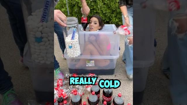 Coke and mentos with the girl inside! Coke and mentos with the girl inside!