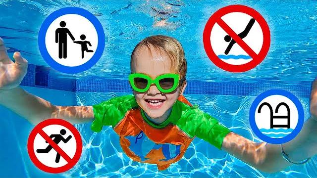 Chris learns safety rules in the pool - useful story for kids Chris learns safety rules in the pool - useful story for kids