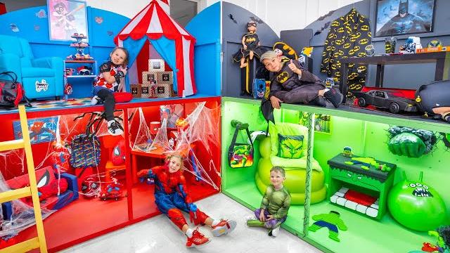 Five kids superheroes four colors playhouse Five kids superheroes four colors playhouse